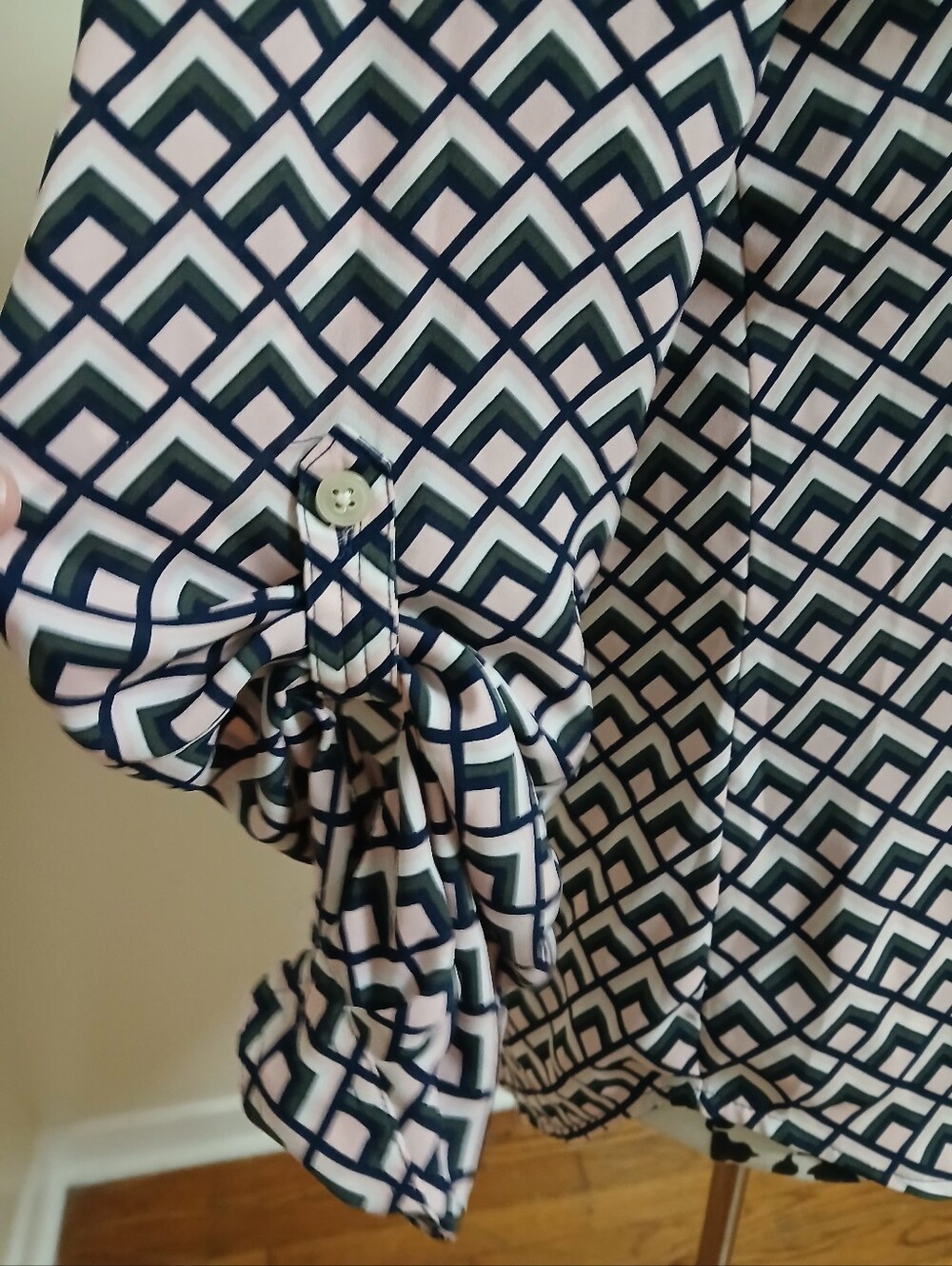 LOFT Geometric Button-Down Blouse - Picture 5 of 9